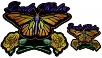 Yellow Butterfly Patches For Lady Riders Small And Large Embroidered Yellow Butterfly Patches For Lady Riders Small And Large Embroidered