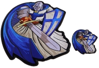 Blue Caped Crusader Knight Templar Small and Large Patch Set