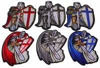 Kneeling and Ready Crusader Knights Templar Small Set of 6 Iron on Patches