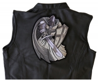 Silver Cape Templar Knight Large Back Patch