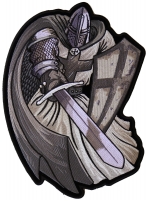 Silver Cape Templar Knight Large Back Patch