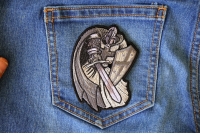 Silver Cape Templar Knight Patch Silver Cape Templar Knight Patch