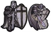 Silver Knights Iron on Patch Set of 2 Silver Knights Iron on Patch Set of 2