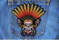 Wicked Snake Skull and Feathers Iron on Patch Wicked Snake Skull and Feathers Iron on Patch
