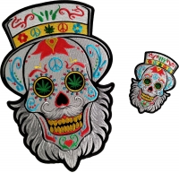 Clown Sugar Skull Patches Small and Large Set