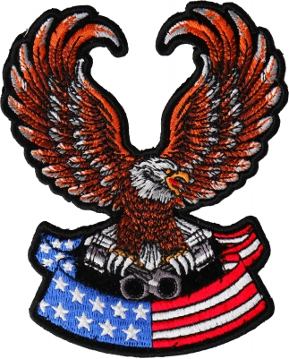 United States Eagle Embroidered Sewn World Travel Patch Free Shipping USA U.S.A 