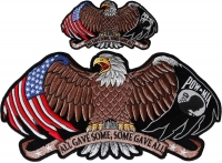 POW MIA Eagle Patch Set of Small and Large Iron on Patches