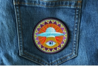 Spiritual Eye UFO Iron on Patch Spiritual Eye UFO Iron on Patch