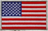 American Flag Patch Silver Border | Embroidered Patches
