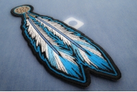 Blue White Feathers Patch | Embroidered Patches