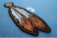 Brown White Feathers Patch | Embroidered Patches