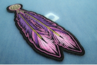 Pink Purple Feathers Patch | Embroidered Patches