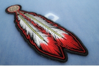 Red White Feathers Patch | Embroidered Patches