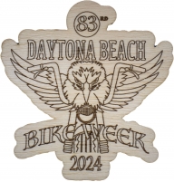 Daytona Bike Week Souvenir 2024 Wood Coaster