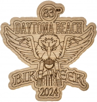 Daytona Bike Week Souvenir 2024 Wood Coaster
