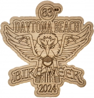 Daytona Bike Week Souvenir 2024 Wood Coaster