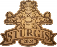 Sturgis 2024 Buffalo Biker Wood Sign Souvenir