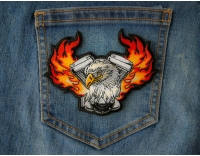 Eagle Engine Flames Biker Patch