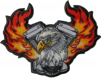 Eagle Engine Flames Biker Patch
