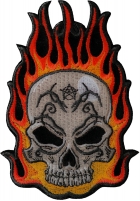 Flaming Tattoo Skull Patch