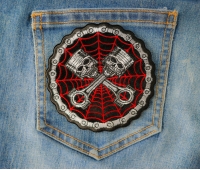 Piston Web Skulls Patch