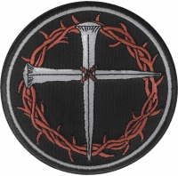 Nail Cross with Thorns Christian Patch