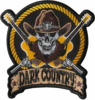Dark Country Music Patch with Skull Cowboy Hat Guitars Pistols 