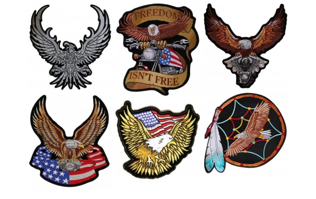 American Eagle Patch Patches 24x34 Gold Harley Davidson Thermo Vest Jacket Maxi 