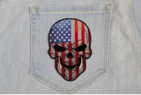 American Flag Small Skull Patch