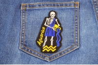 Aquarius Skull Zodiac Sign Patch Aquarius Skull Zodiac Sign Patch
