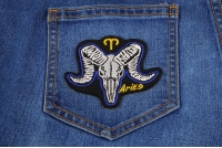 Aries Skull Zodiac Sign Patch Aries Skull Zodiac Sign Patch