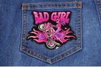 Bad Girl Biker Patch Bad Girl Wheeley Biker Small Patch | Embroidered Biker Patches