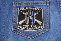 Blessed Are The Peacemakers Thin Blue Line Patch For Law Enforcement | Embroidered Patches Blessed Are The Peacemakers Thin Blue Line Patch For Law Enforcement | Embroidered Patches