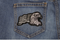 Silver Eagle US Flag Facing Right Patch | Embroidered Patches Silver Eagle US Flag Facing Right Patch | Embroidered Patches