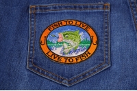 Fish To Live Bass Patch For Fishermen | Embroidered Patches Fish To Live Bass Patch For Fishermen | Embroidered Patches