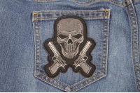 Guns And Skull Chrome Patch - Skull Patches Guns And Skull Chrome Patch - Skull Patches