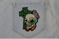 Irish Skull Cross Smoking Pipe Small Patch Irish Skull Cross Smoking Pipe Small Patch