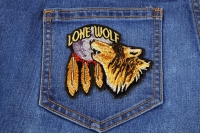 Lone Wolf Howling At The Moon Small Patch Lone Wolf Howling At The Moon Small Patch | Embroidered Biker Patches
