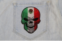 Mexican Flag Skull Small Patch