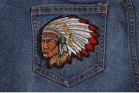 Native American Indian Head Dress Patch Native American Indian Head Dress Patch