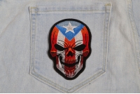 Puerto Rican Skull Patch With Puerto Rico Flag