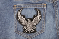 Silver Tribal Eagle Small Patch | Embroidered Patches Silver Tribal Eagle Small Patch | Embroidered Patches