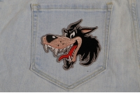Small Cartoon Wolf Patch | Embroidered Patches