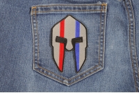 Spartan Helmet Red And Blue First Responder Patch