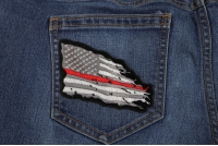 Thin Red Line American Tattered Flag Patch Thin Red Line American Tattered Flag Patch