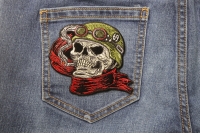 Helmet Skull Scarf Biker 69 Patch Helmet Skull Scarf Biker 69 Patch