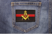Masonic Thin Red Line For Firefighters Patch | Embroidered Patches Masonic Thin Red Line For Firefighters Patch | Embroidered Patches