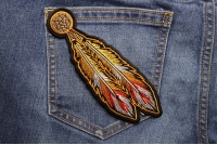 Orange Feathers Patch | Embroidered Patches Orange Feathers Patch | Embroidered Patches