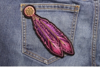 Pink Purple Feathers Patch | Embroidered Patches