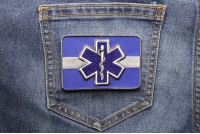 Thin White Line Blue Star Of Life Patch For EMS | Embroidered EMT Patches Thin White Line Blue Star Of Life Patch For EMS | Embroidered EMT Patches